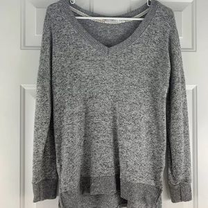 Anthropologie Lightweight V-Neck Gray Sweater